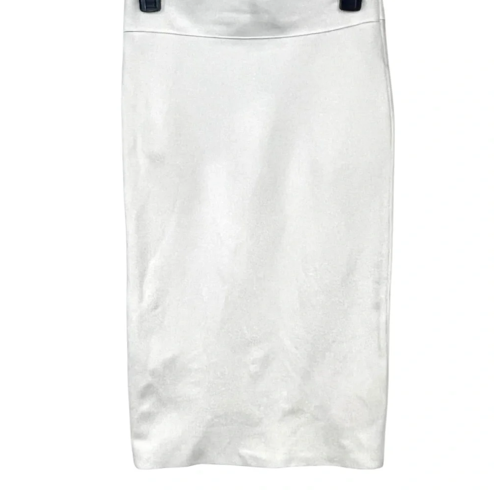 BCBGMaxazria body con skirt winter white bandage pencil skirt lots of spandex - Picture 6 of 12